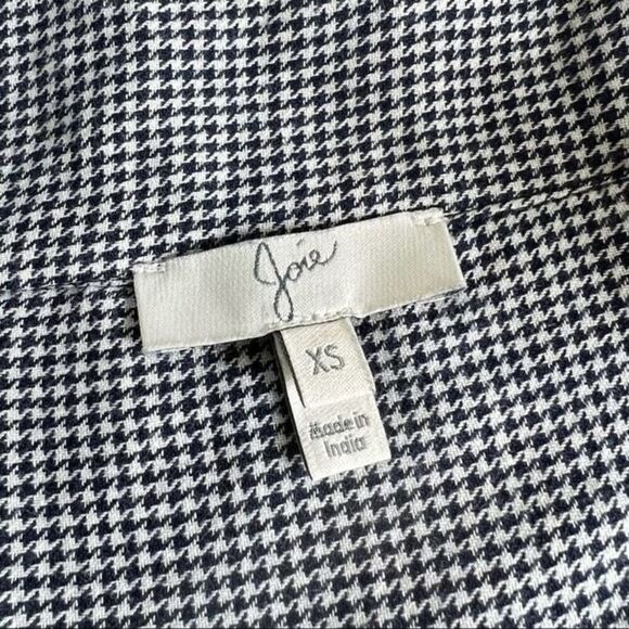 JOIE women’s x-Small XS Houndstooth Button down cotton shirt - Picture 2 of 12